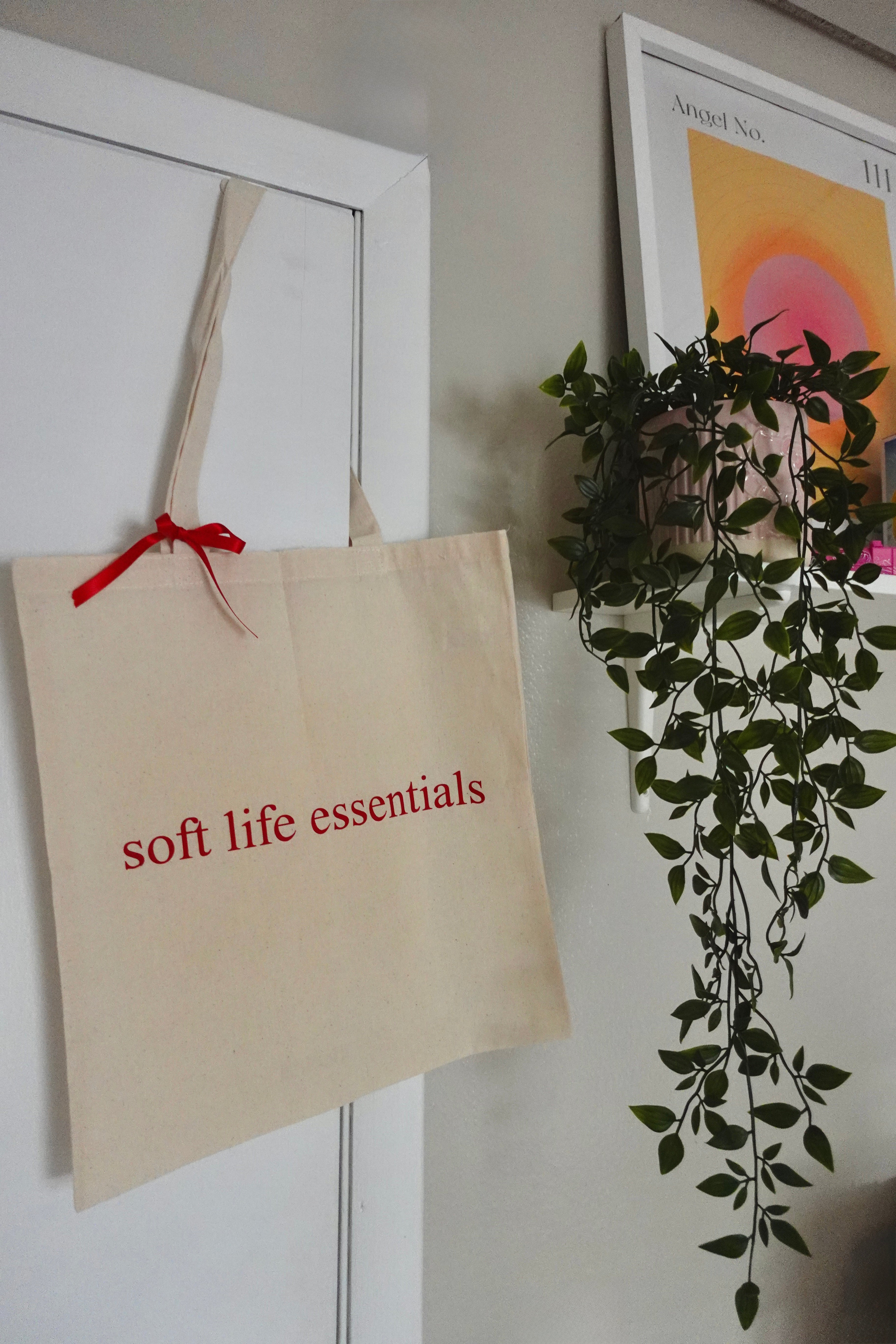Red Soft Life Essentials Tote Bag